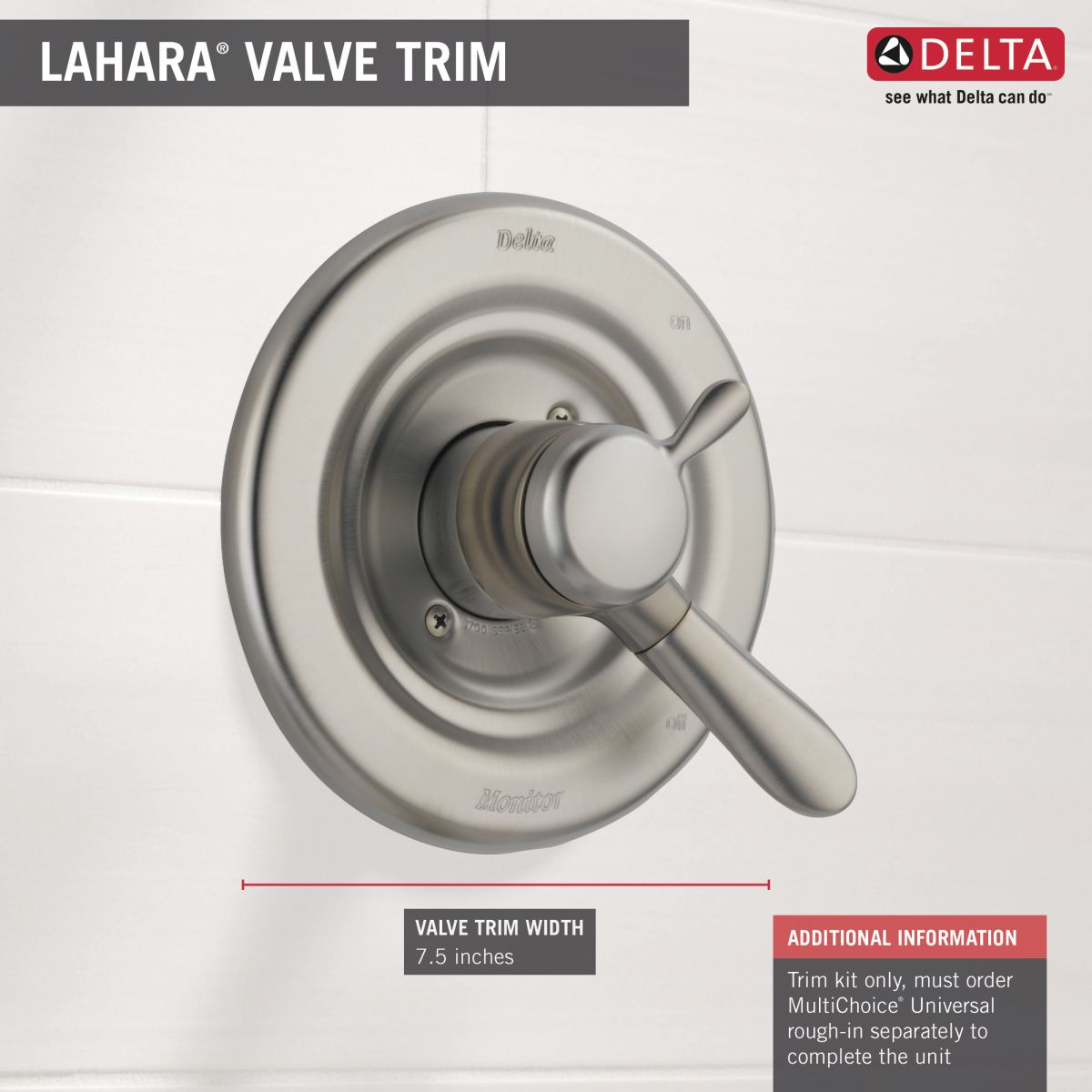 DELTA Lahara Monitor 17 Series Valve Only Trim — Stainless