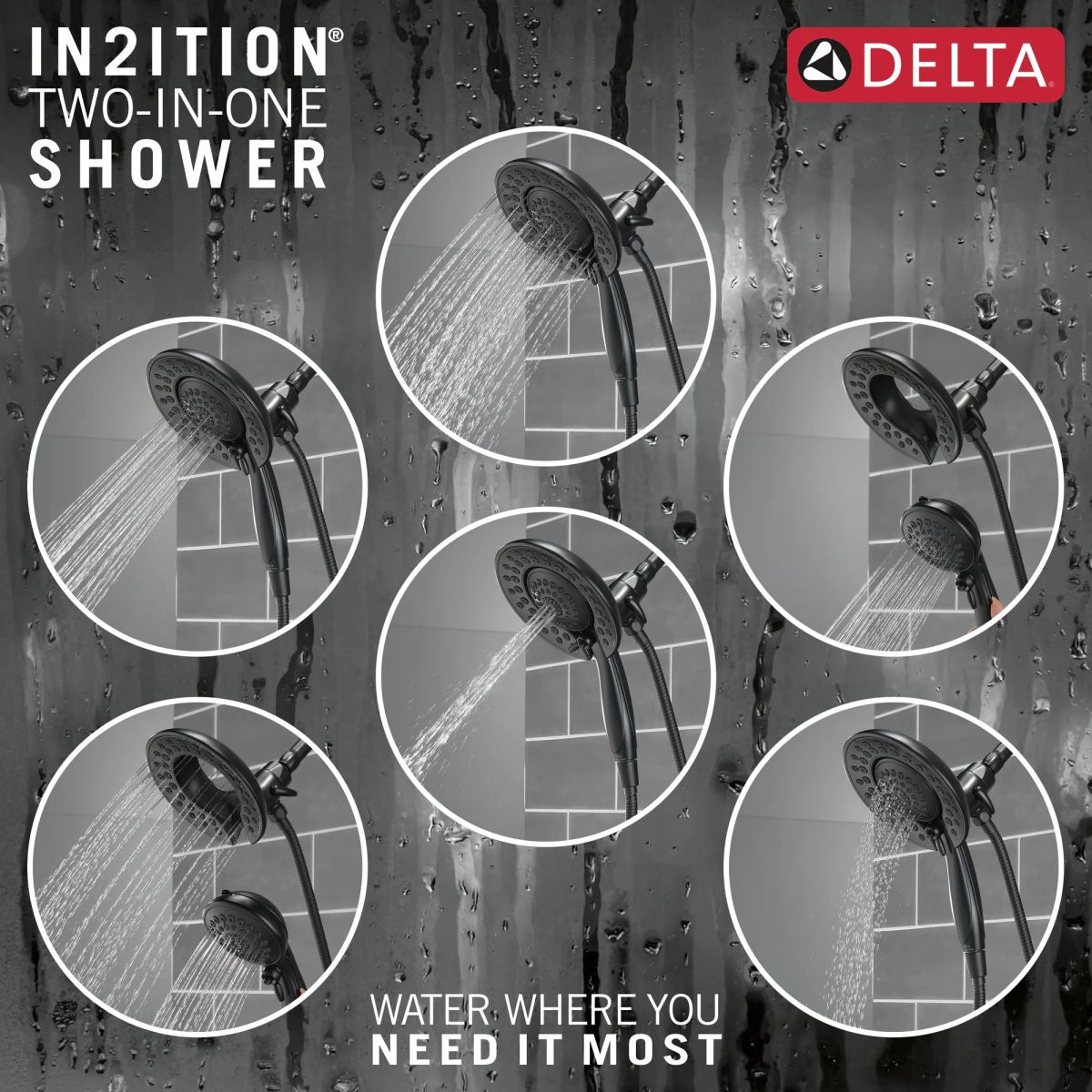 DELTA Saylor Monitor 17 Series Shower Trim with In2ition — Matte Black
