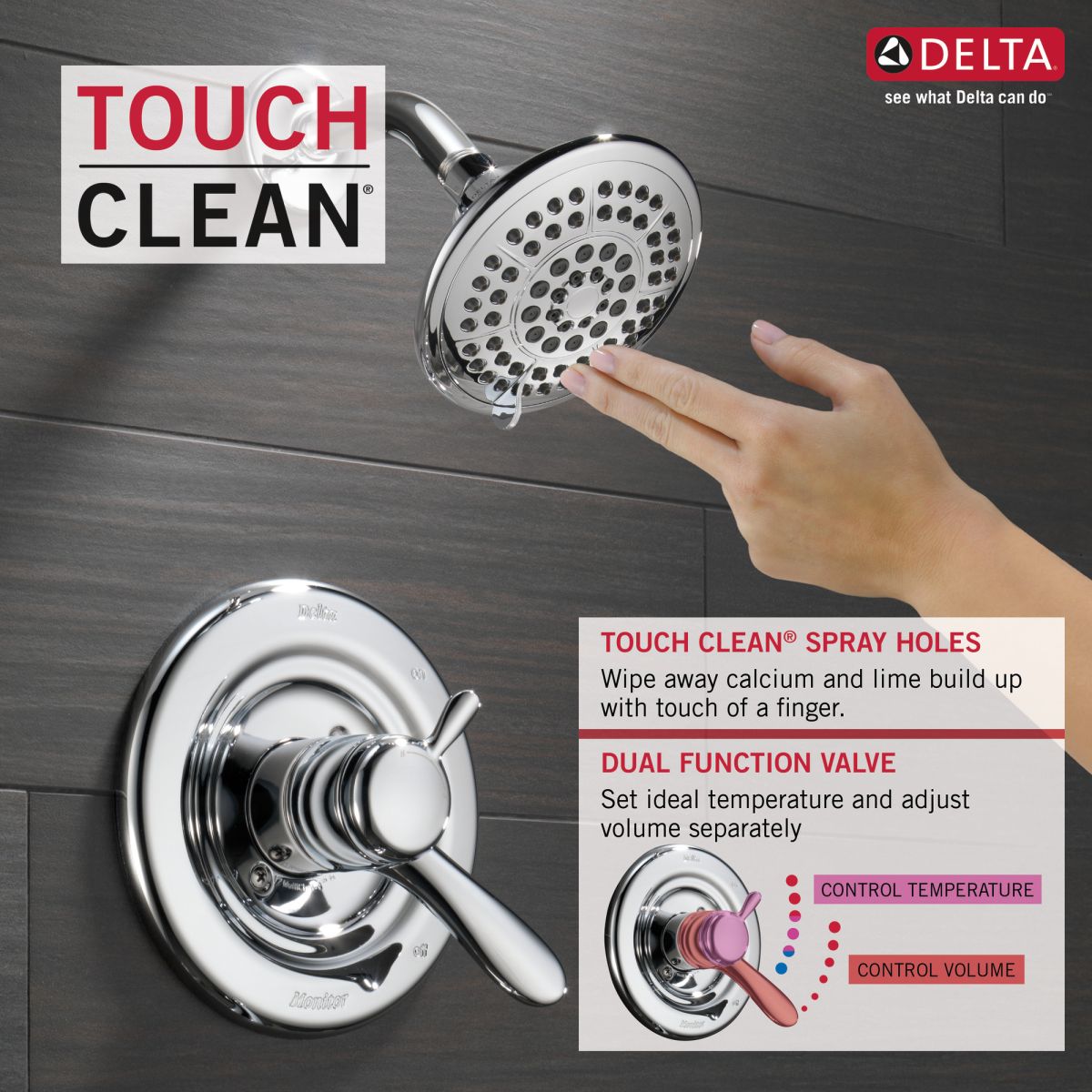 DELTA Lahara Monitor 17 Series Shower Trim — Chrome