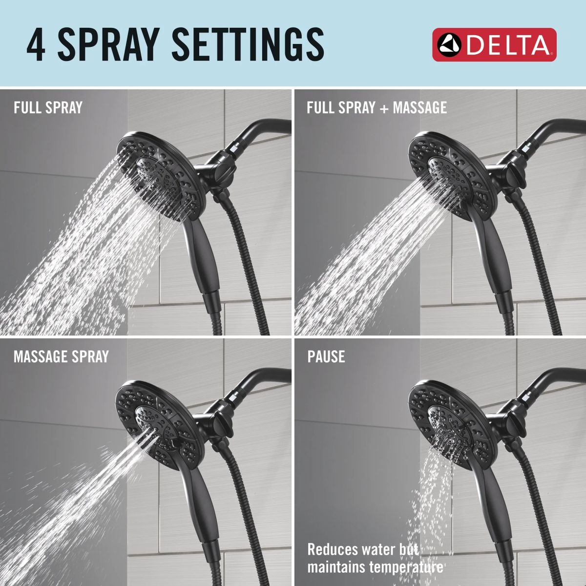 DELTA Altado Monitor 17 Series Shower Trim with In2ition — Matte Black