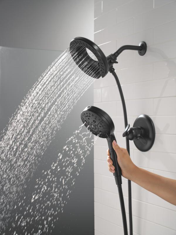 DELTA Bonacci 17 Series Shower Trim with In2ition Shower Head — Matte Black