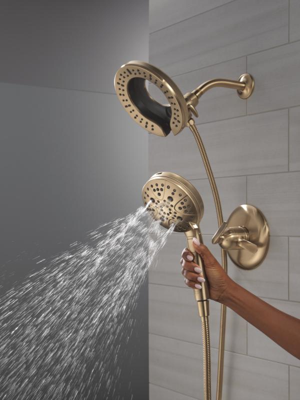DELTA Bonacci 17 Series Shower Trim with In2ition Shower Head — Lumicoat® Champagne Bronze