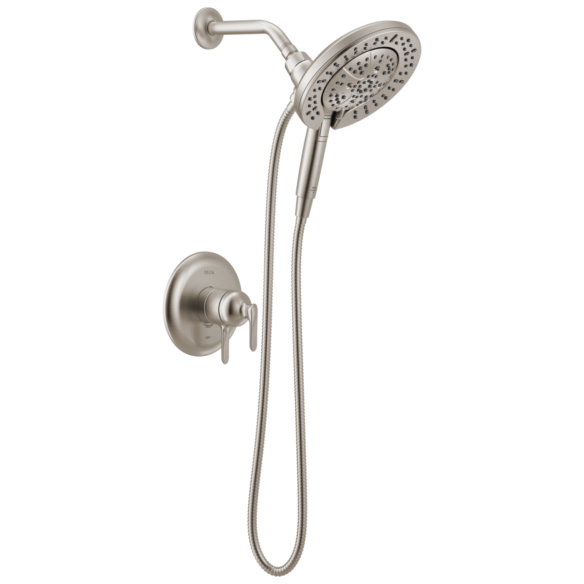 DELTA Bonacci 17 Series Shower Trim with In2ition Shower Head — Lumicoat® Stainless