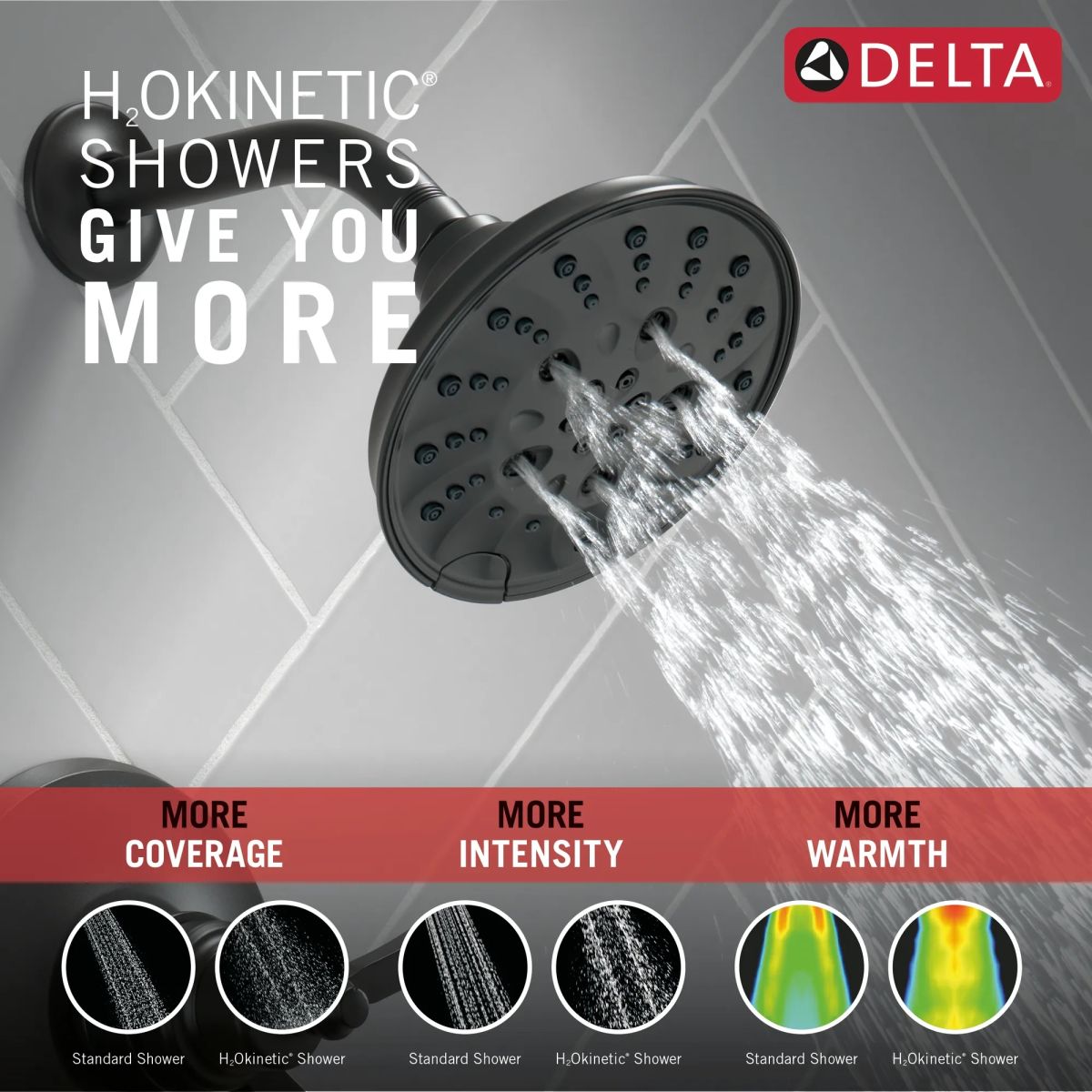 DELTA Dorval Monitor 17 Series Shower Trim — Matte Black