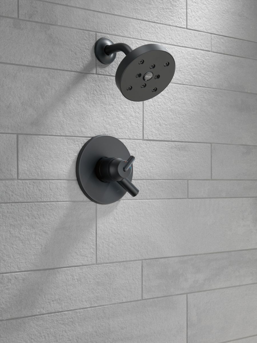 DELTA Trinsic Monitor 17 Series H2OKINETIC Shower Trim — Matte Black