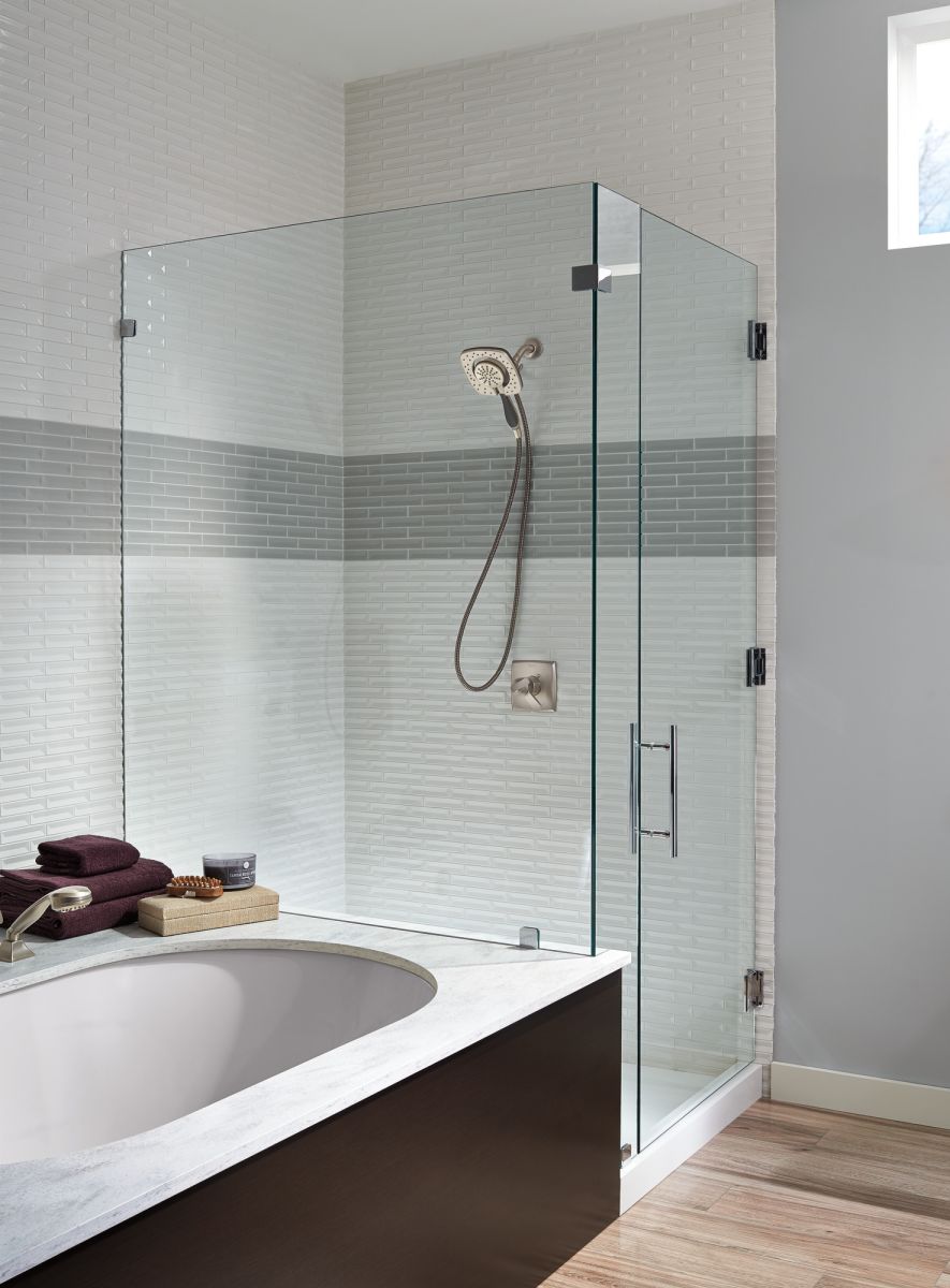 DELTA Ashlyn Roman Tub with Hand Shower Trim — Stainless