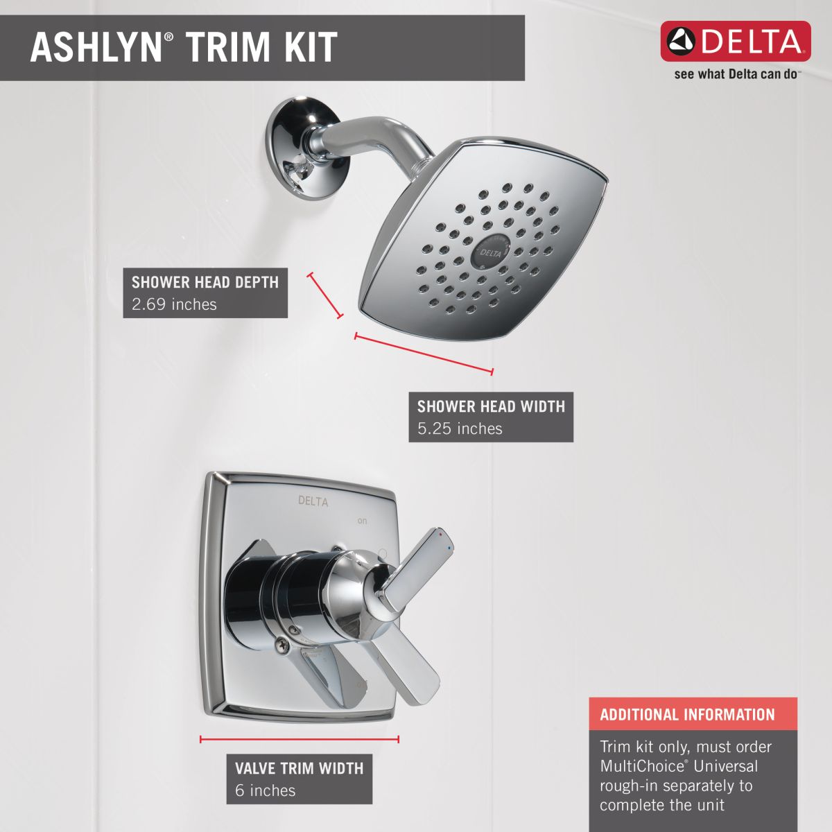 DELTA Ashlyn Monitor 17 Series Shower Trim — Chrome