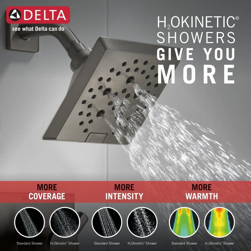 DELTA Pivotal Monitor 17 Series H2OKINETIC Shower Trim — Lumicoat® Black Stainless