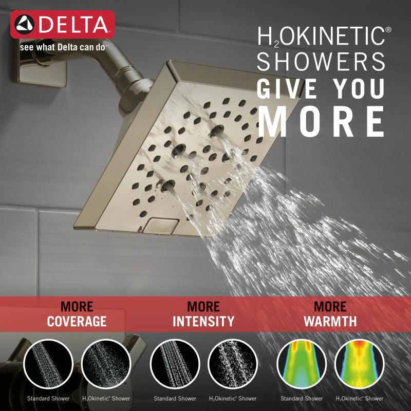 DELTA Pivotal Monitor 17 Series H2OKINETIC Shower Trim — Lumicoat® Polished Nickel