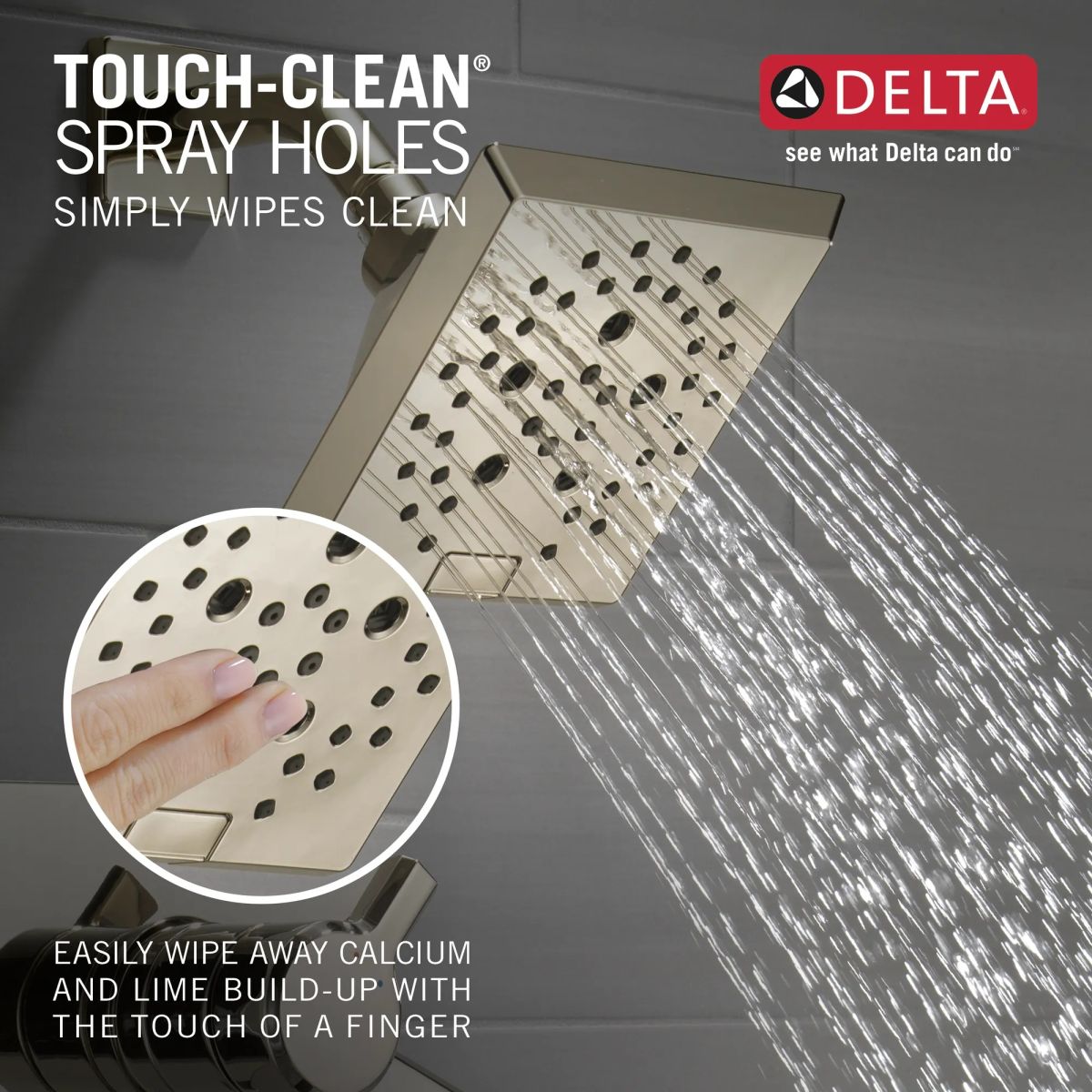 DELTA Pivotal Monitor 17 Series H2OKINETIC Shower Trim — Lumicoat® Polished Nickel