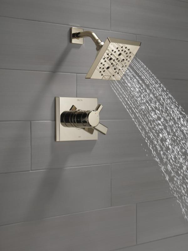 DELTA Pivotal Monitor 17 Series H2OKINETIC Shower Trim — Lumicoat® Polished Nickel