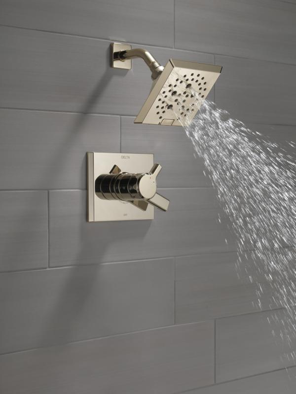DELTA Pivotal Monitor 17 Series H2OKINETIC Shower Trim — Lumicoat® Polished Nickel