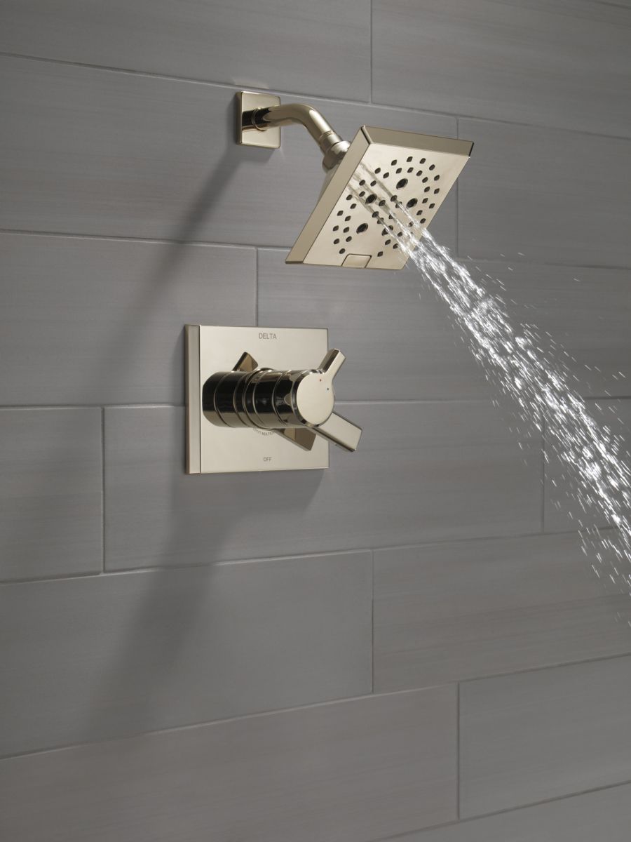 DELTA Pivotal Monitor 17 Series H2OKINETIC Shower Trim — Lumicoat® Polished Nickel