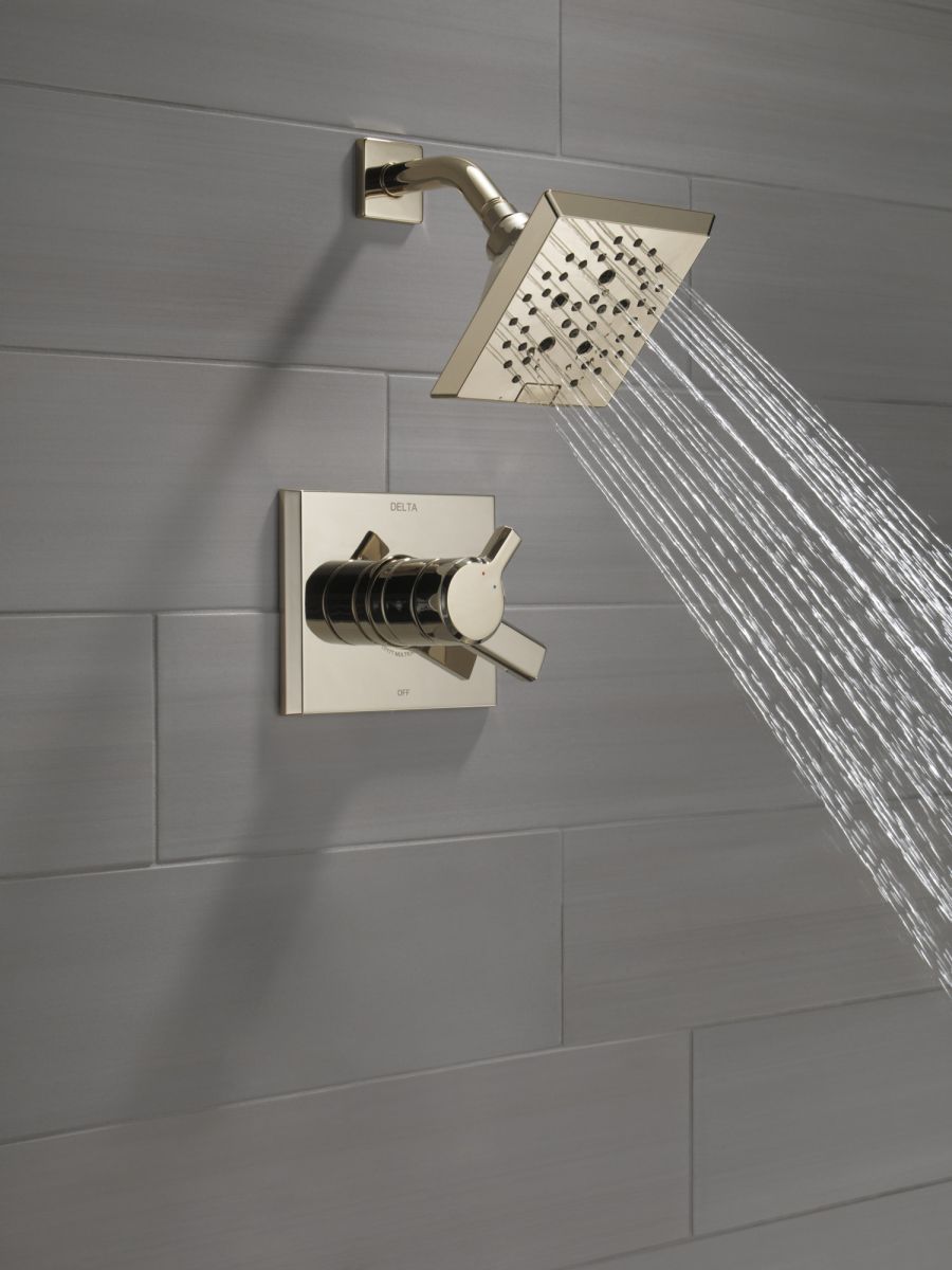 DELTA Pivotal Monitor 17 Series H2OKINETIC Shower Trim — Lumicoat® Polished Nickel