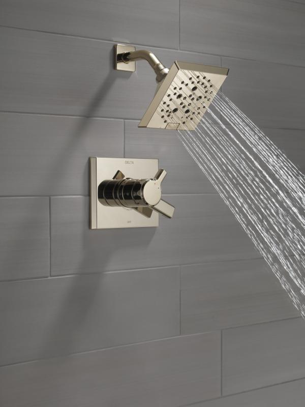 DELTA Pivotal Monitor 17 Series H2OKINETIC Shower Trim — Lumicoat® Polished Nickel