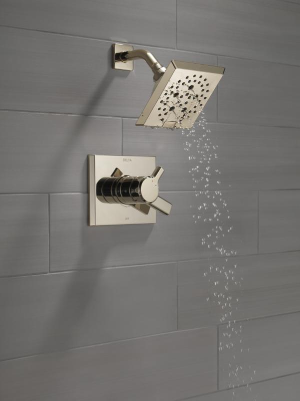DELTA Pivotal Monitor 17 Series H2OKINETIC Shower Trim — Lumicoat® Polished Nickel