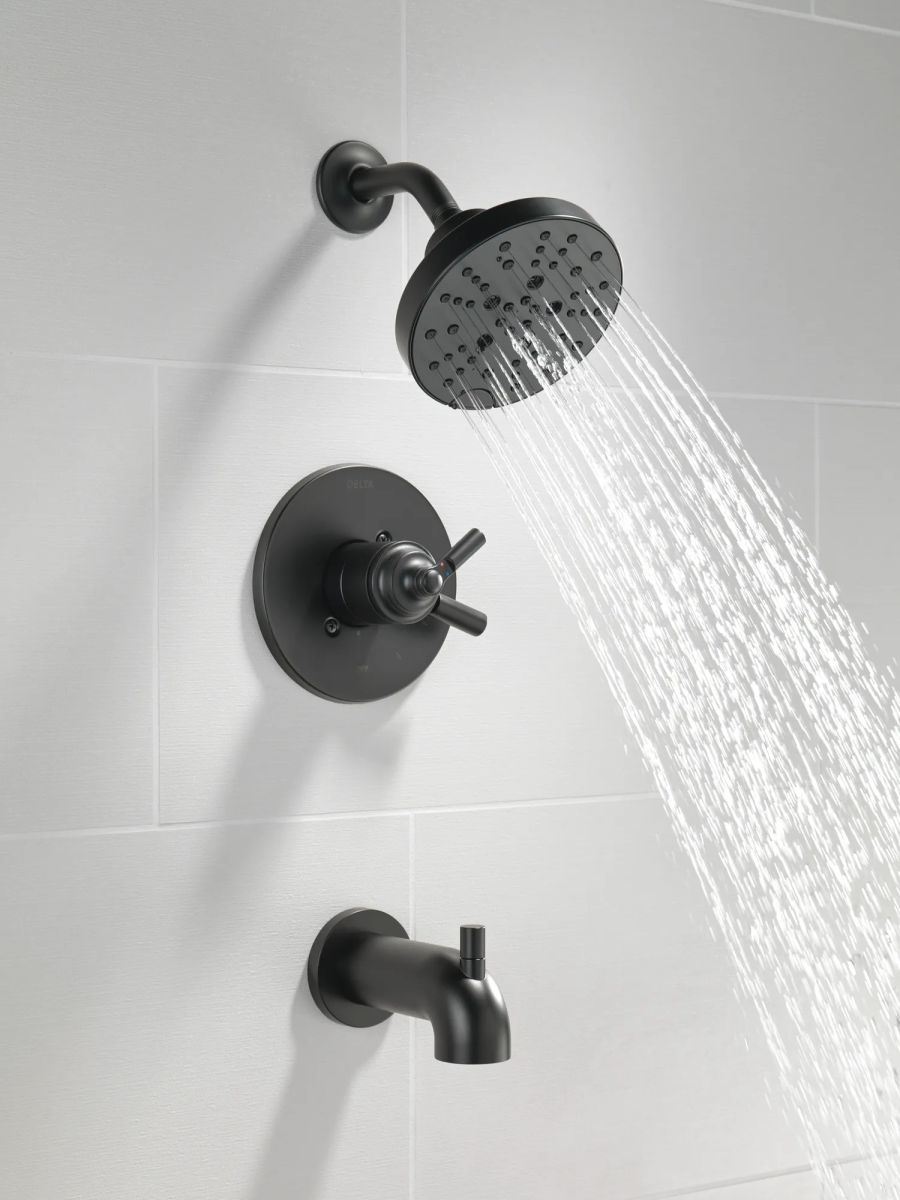 DELTA Saylor Monitor 17 Series Tub & Shower Trim — Matte Black