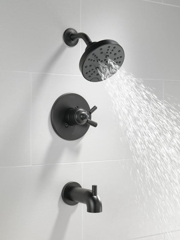 DELTA Saylor Monitor 17 Series Tub & Shower Trim — Matte Black