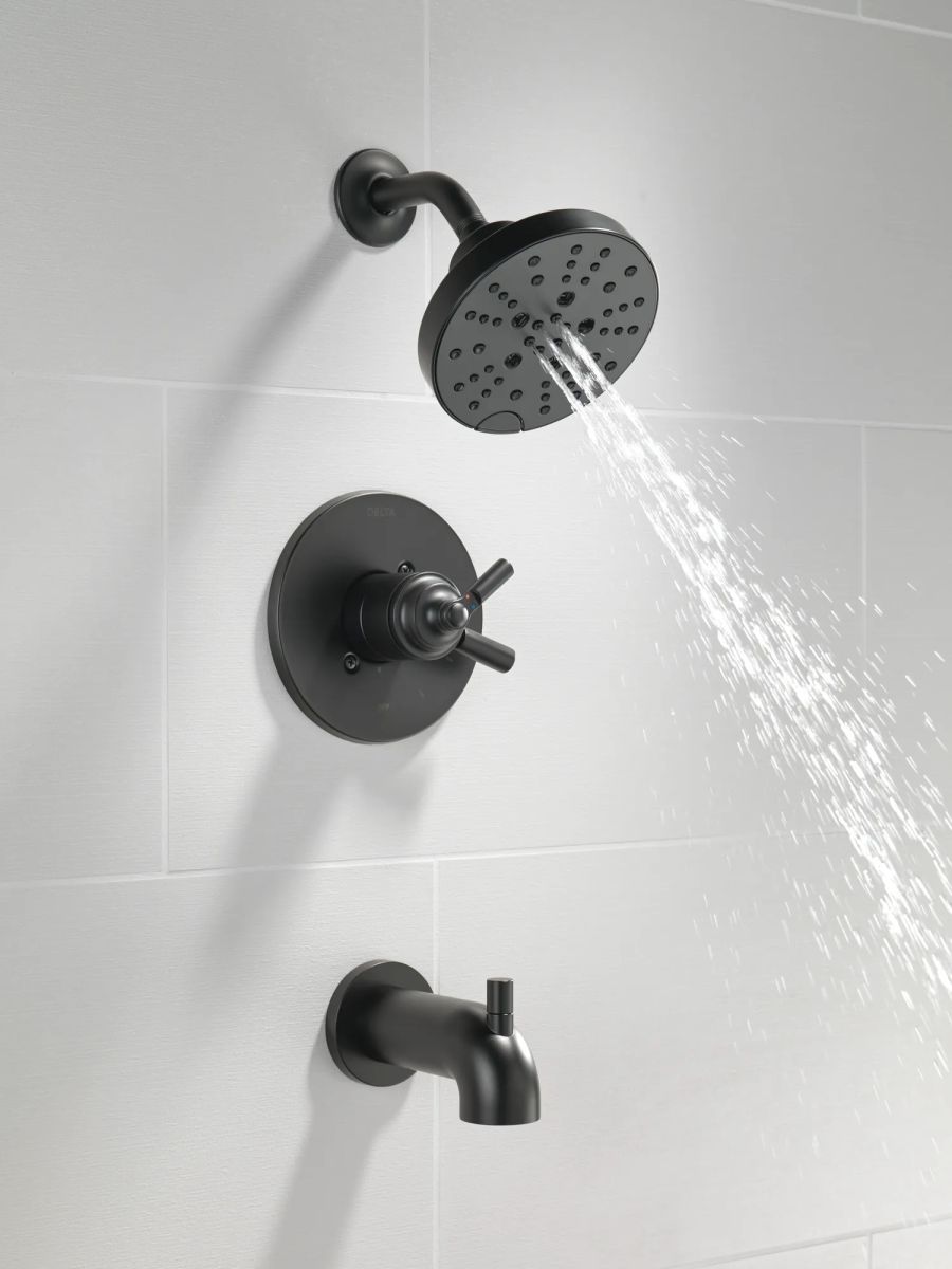 DELTA Saylor Monitor 17 Series Tub & Shower Trim — Matte Black