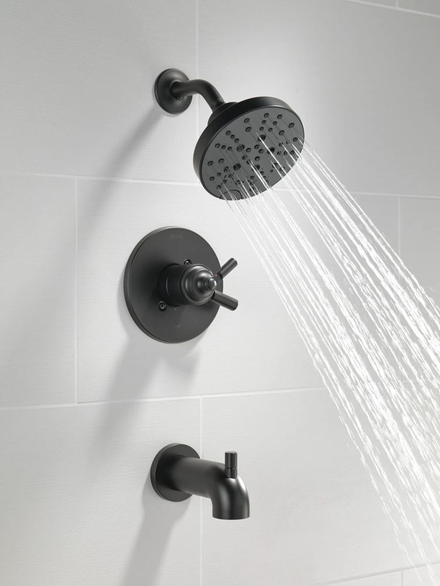 DELTA Saylor Monitor 17 Series Tub & Shower Trim — Matte Black