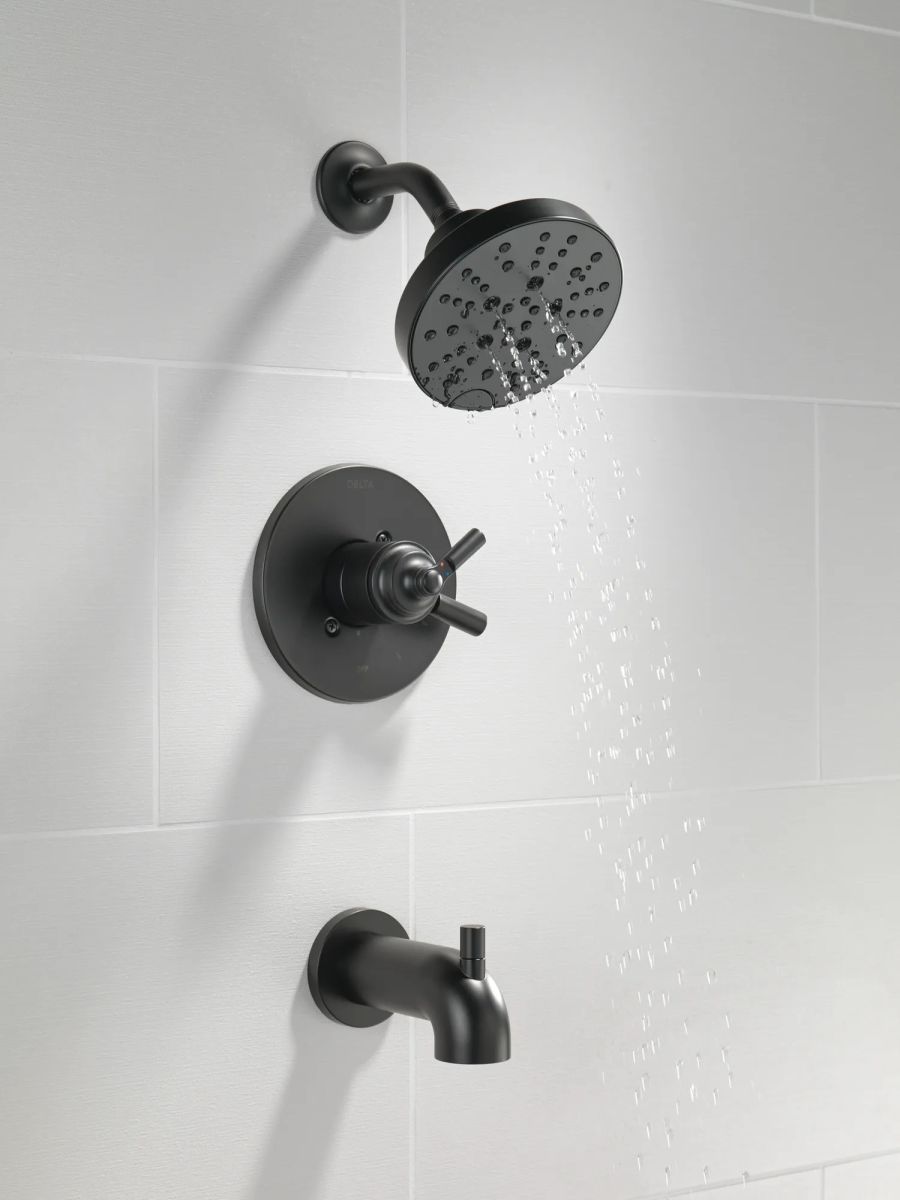 DELTA Saylor Monitor 17 Series Tub & Shower Trim — Matte Black