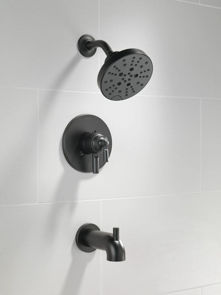 DELTA Saylor Monitor 17 Series Tub & Shower Trim — Matte Black