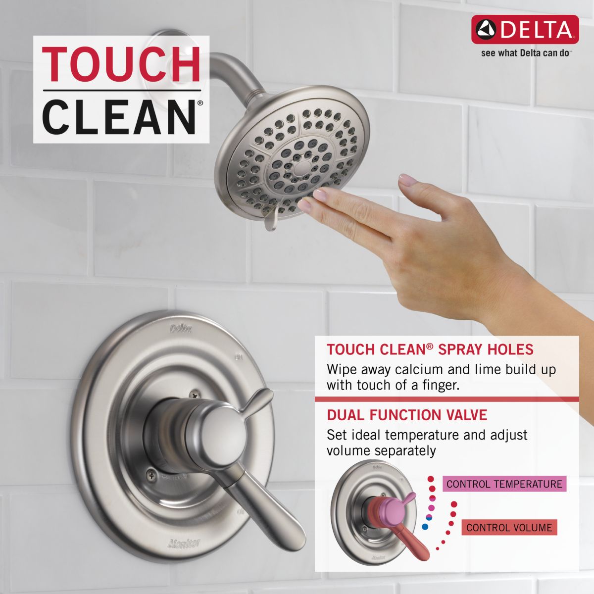 DELTA Lahara Monitor 17 Series Tub & Shower Trim — Stainless