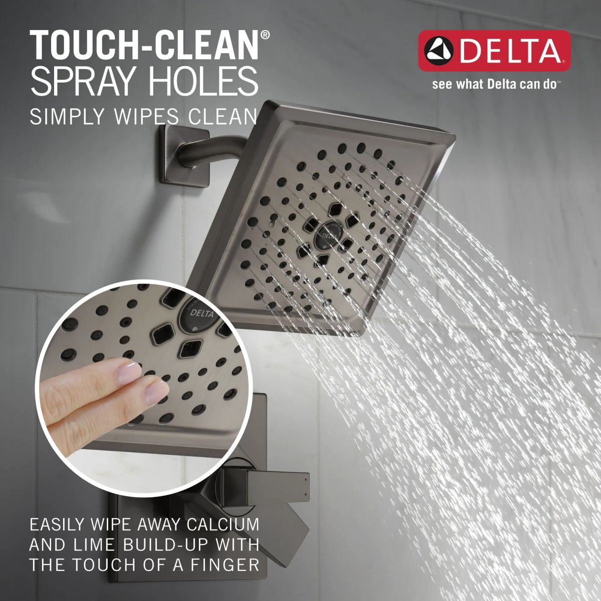 DELTA Trillian 17 Series H2Okinetic Tub Shower Trim — Lumicoat® Black Stainless