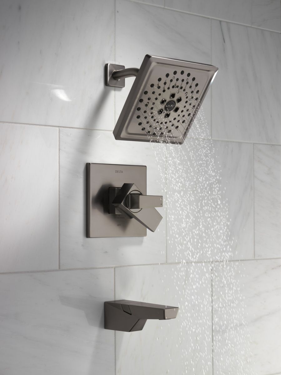 DELTA Trillian 17 Series H2Okinetic Tub Shower Trim — Lumicoat® Black Stainless