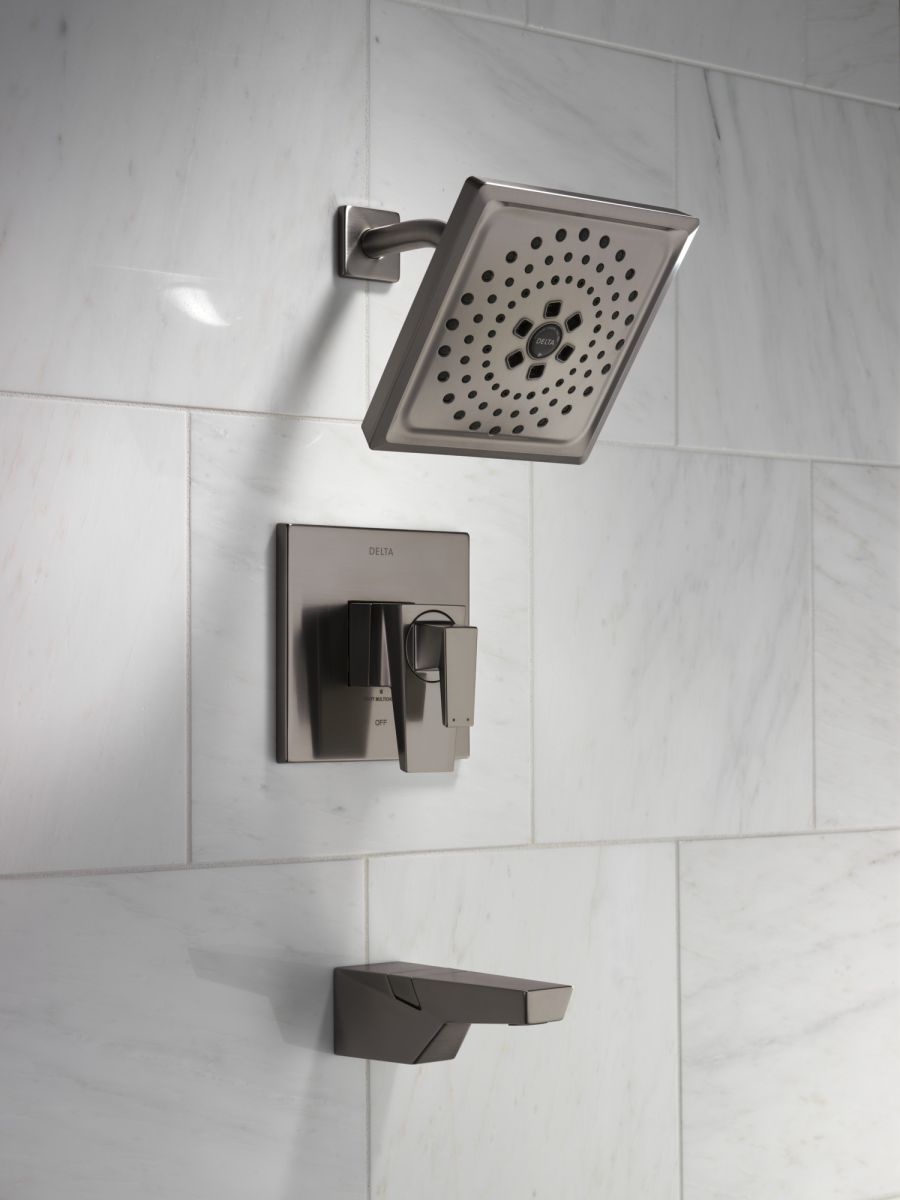 DELTA Trillian 17 Series H2Okinetic Tub Shower Trim — Lumicoat® Black Stainless
