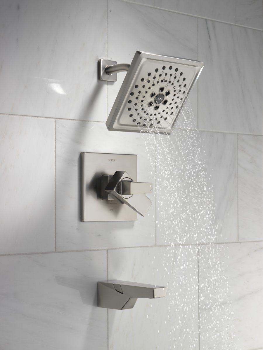 DELTA Trillian 17 Series H2Okinetic Tub Shower Trim — Lumicoat® Stainless