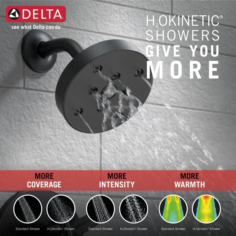 DELTA Trinsic Monitor 17 Series H2OKINETIC Tub & Shower Trim — Matte Black