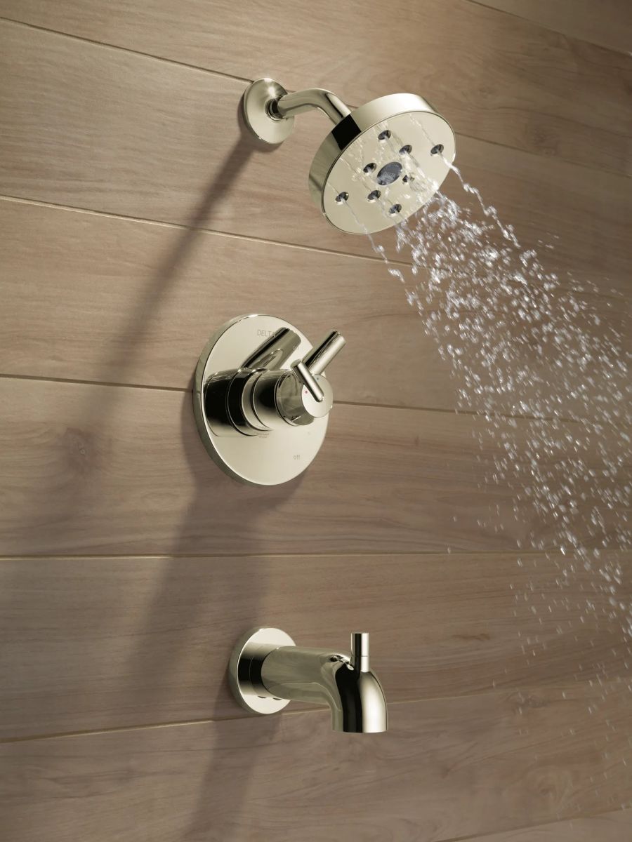 DELTA Trinsic Monitor 17 Series H2OKINETIC Tub & Shower Trim — Polished Nickel