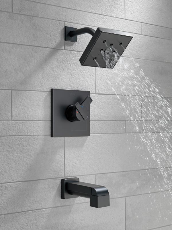 DELTA Ara Monitor 17 Series H2OKINETIC Tub & Shower Trim — Matte Black