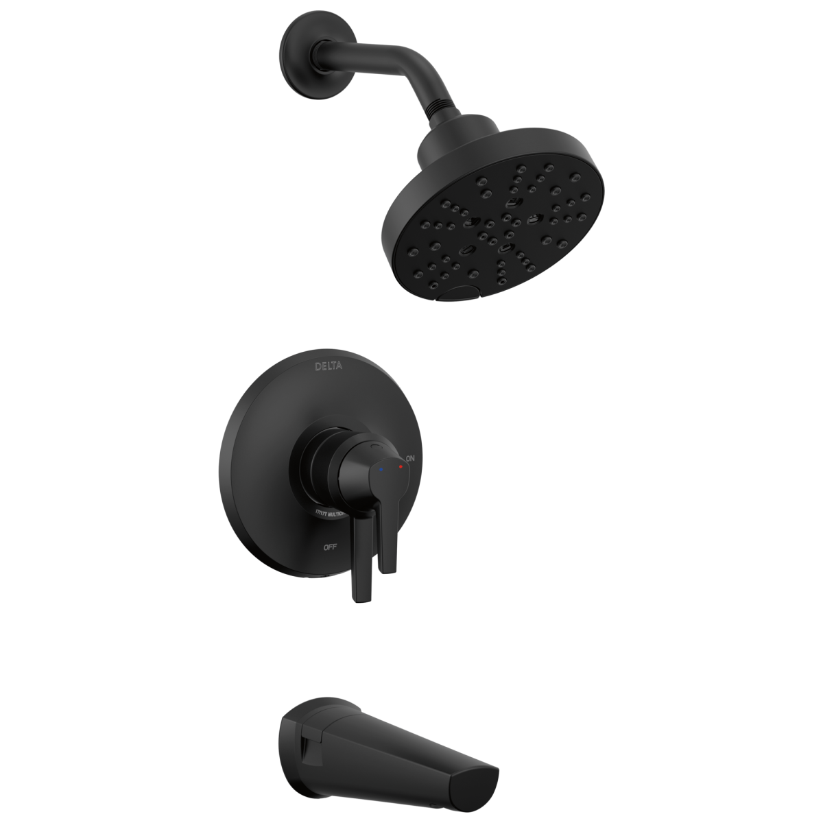 DELTA Galeon 17S Tub Shower Trim with H2OKinetic — Matte Black
