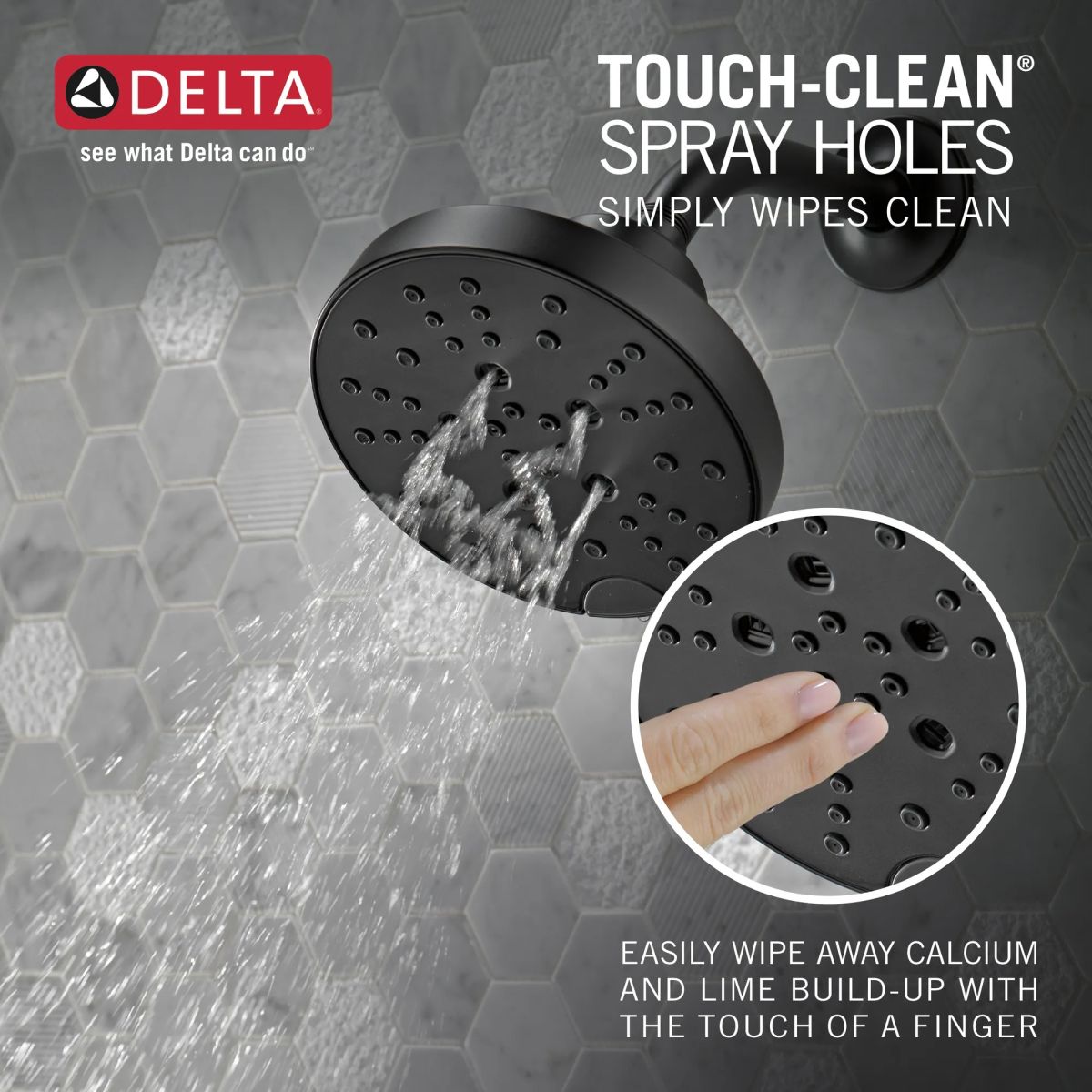 DELTA Galeon 17S Tub Shower Trim with H2OKinetic — Matte Black
