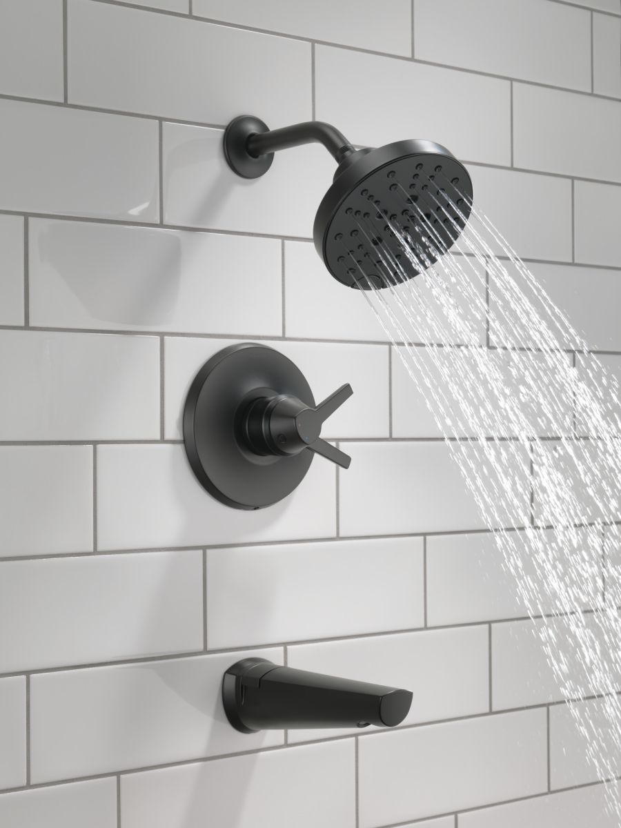 DELTA Galeon 17S Tub Shower Trim with H2OKinetic — Matte Black