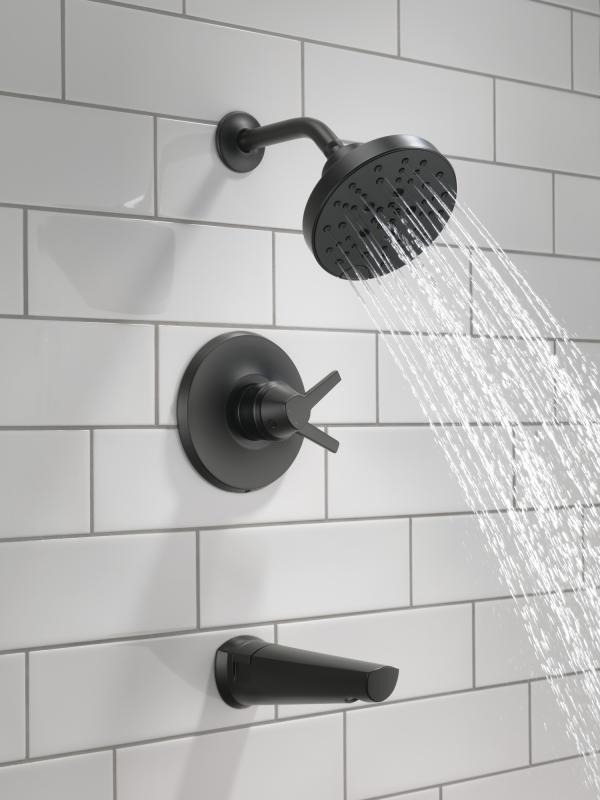 DELTA Galeon 17S Tub Shower Trim with H2OKinetic — Matte Black