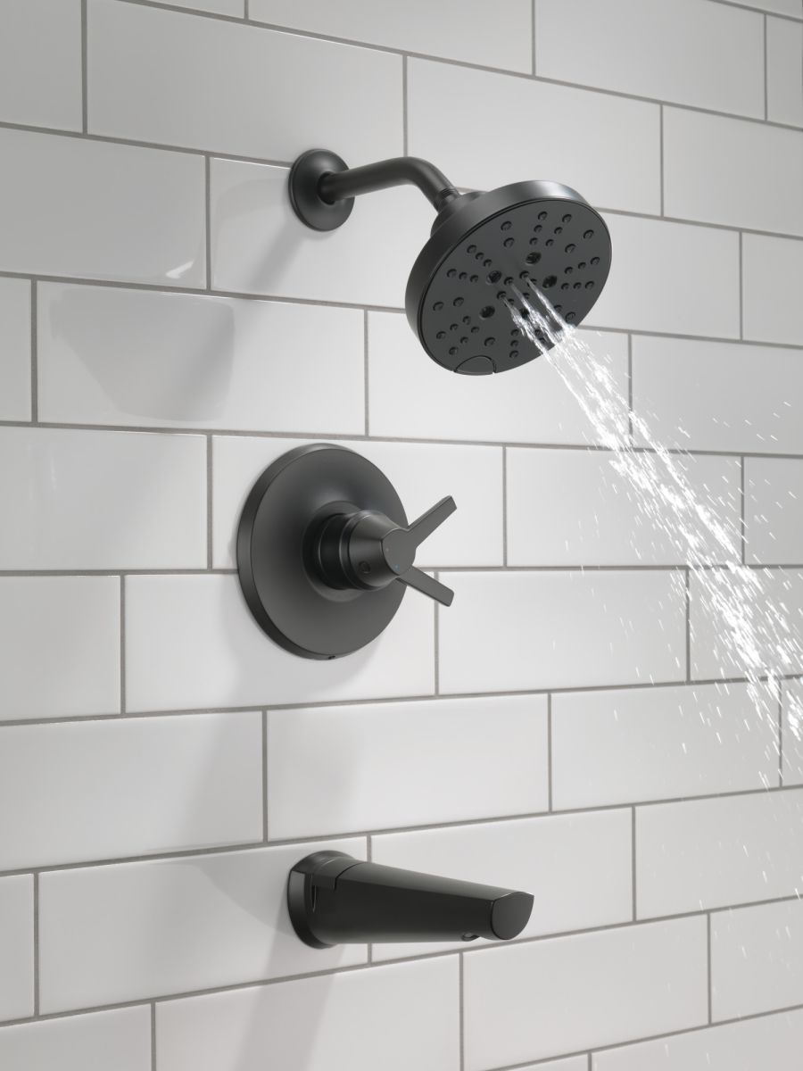 DELTA Galeon 17S Tub Shower Trim with H2OKinetic — Matte Black