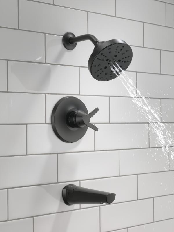 DELTA Galeon 17S Tub Shower Trim with H2OKinetic — Matte Black