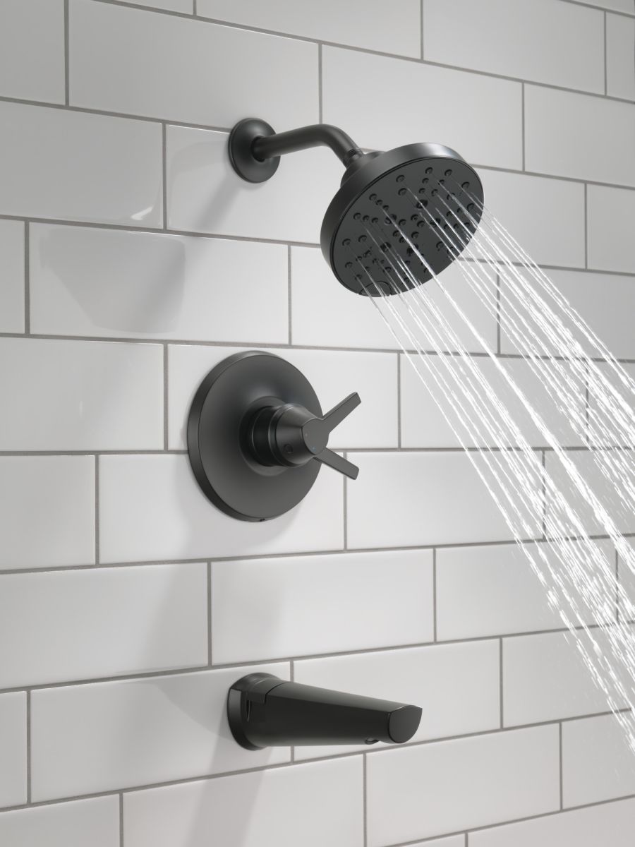 DELTA Galeon 17S Tub Shower Trim with H2OKinetic — Matte Black