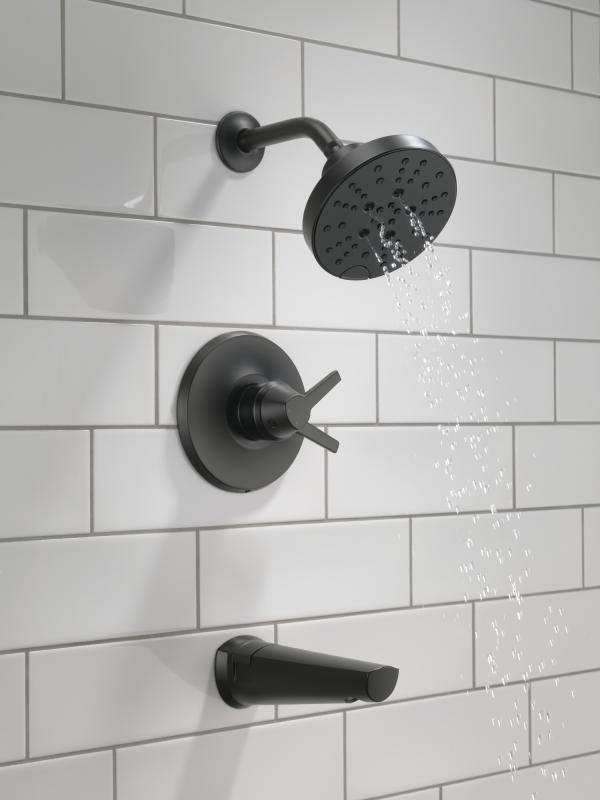 DELTA Galeon 17S Tub Shower Trim with H2OKinetic — Matte Black