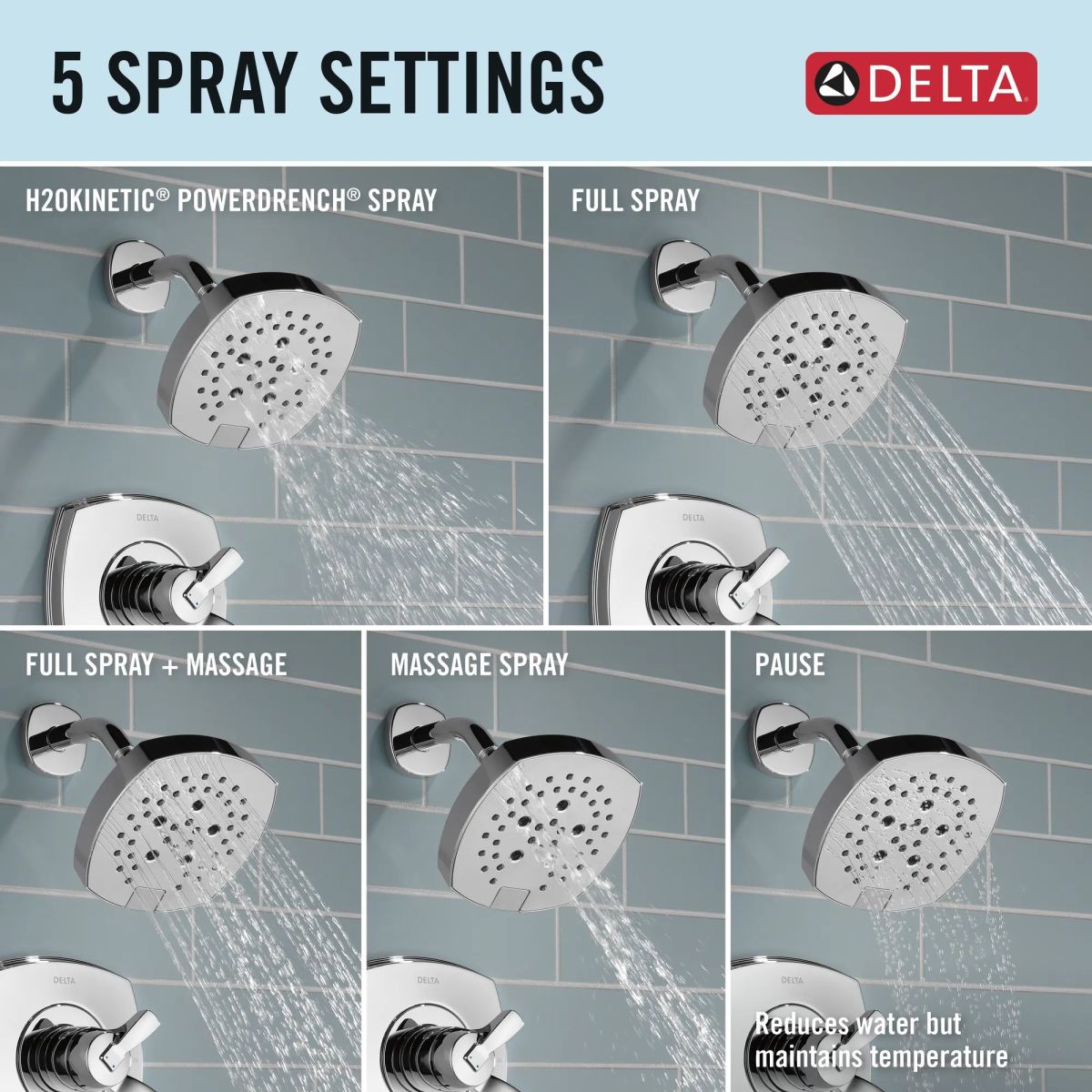 DELTA Stryke 17 Series Tub and Shower Only — Lumicoat® Chrome