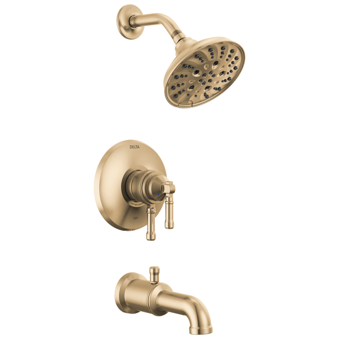 DELTA Broderick 17 Series Tub Shower Trim — Lumicoat® Champagne Bronze