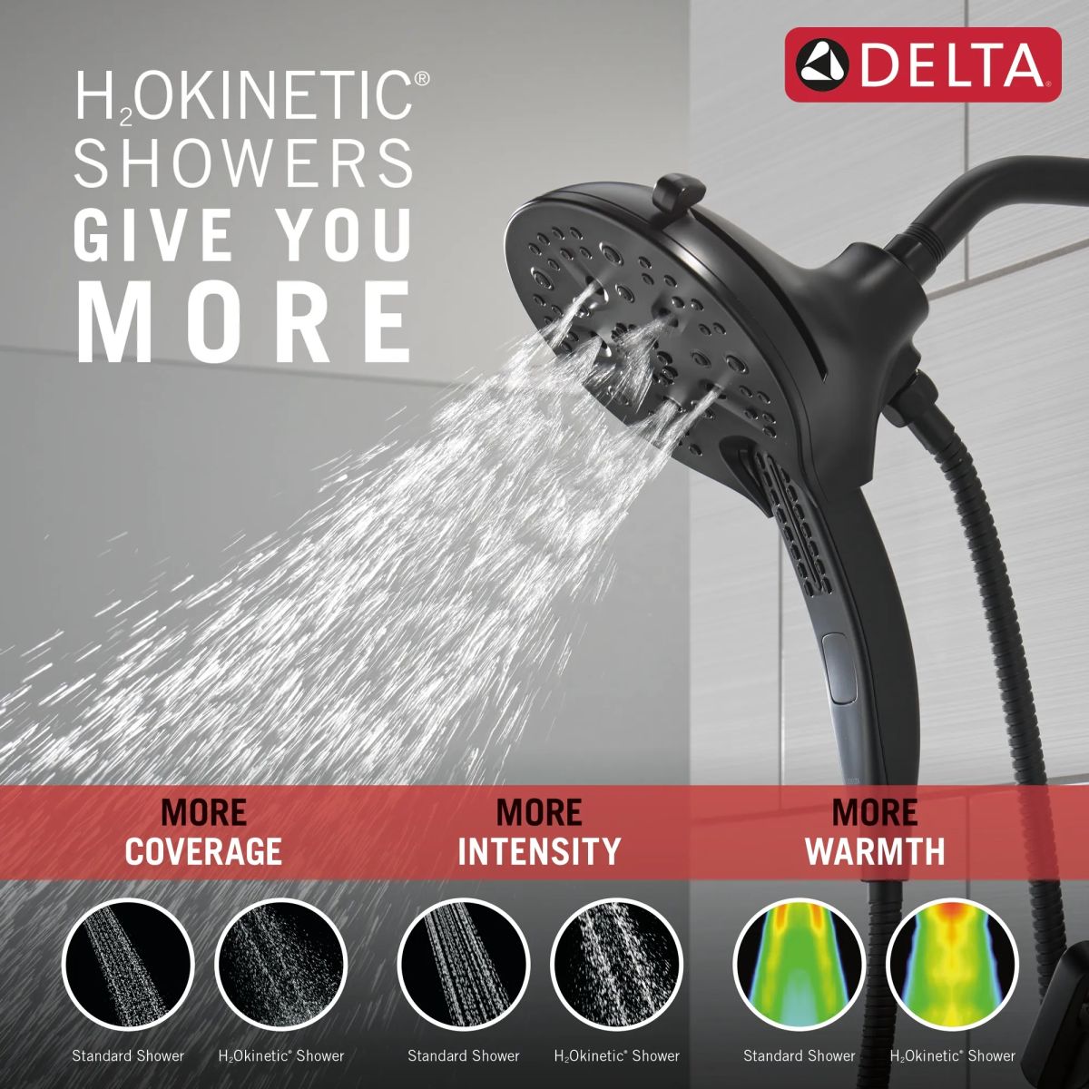 DELTA Tetra 17 Series Tub Shower Trim — Matte Black
