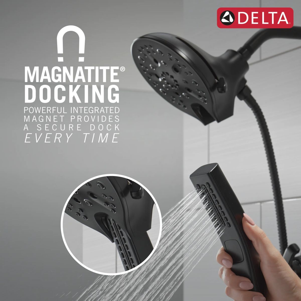 DELTA Tetra 17 Series Tub Shower Trim — Matte Black