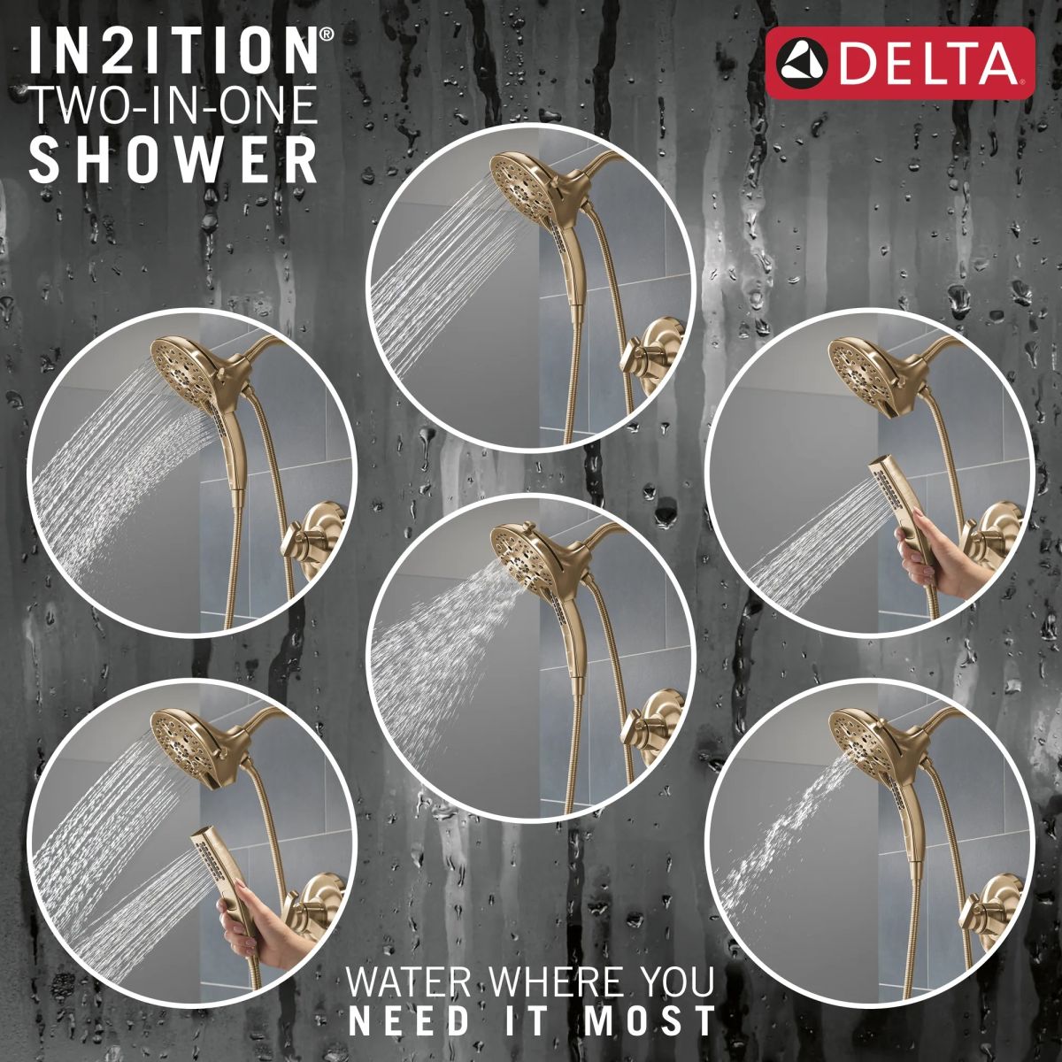 DELTA Tetra 17 Series Tub Shower Trim — Lumicoat® Champagne Bronze