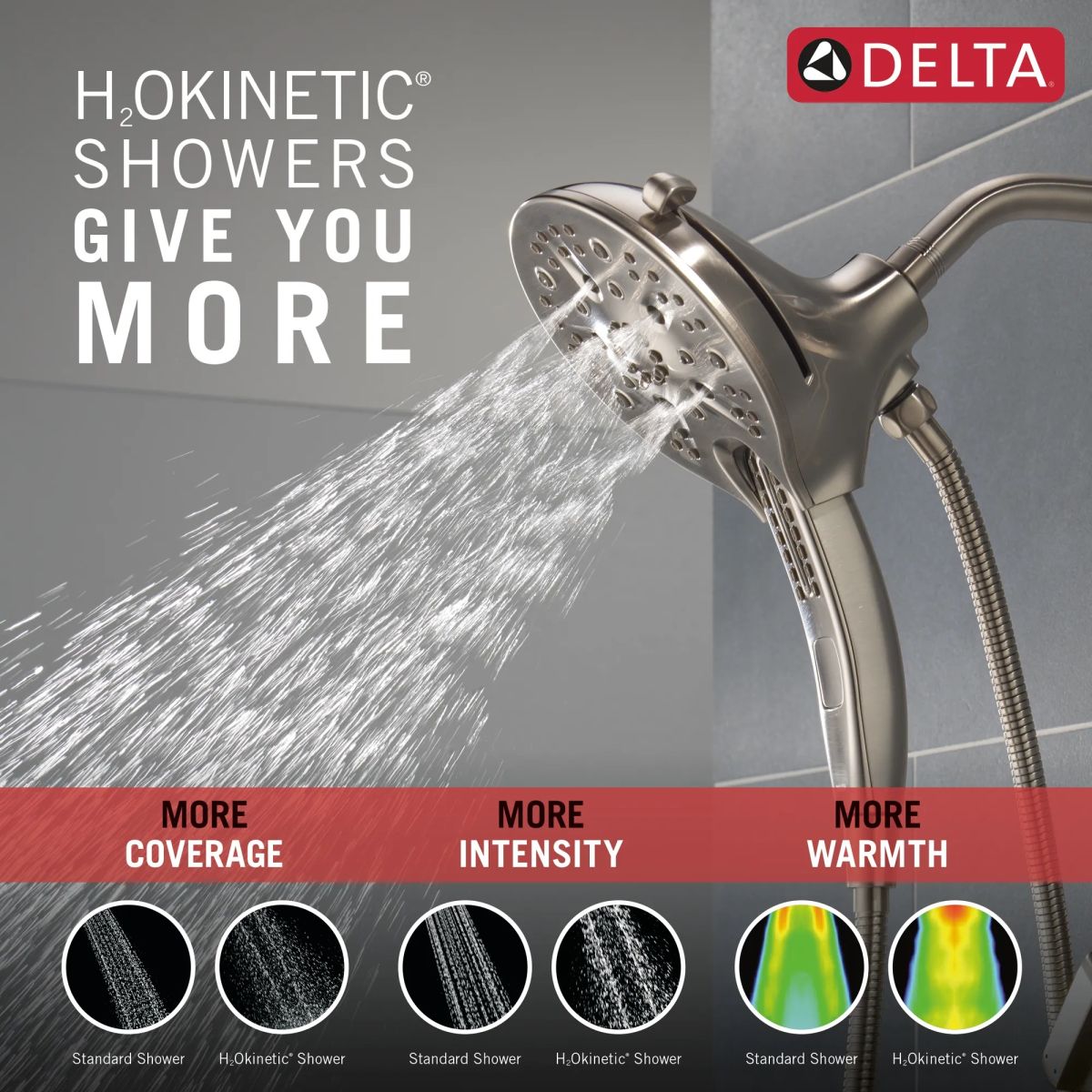 DELTA Tetra 17 Series Tub Shower Trim — Lumicoat® Stainless