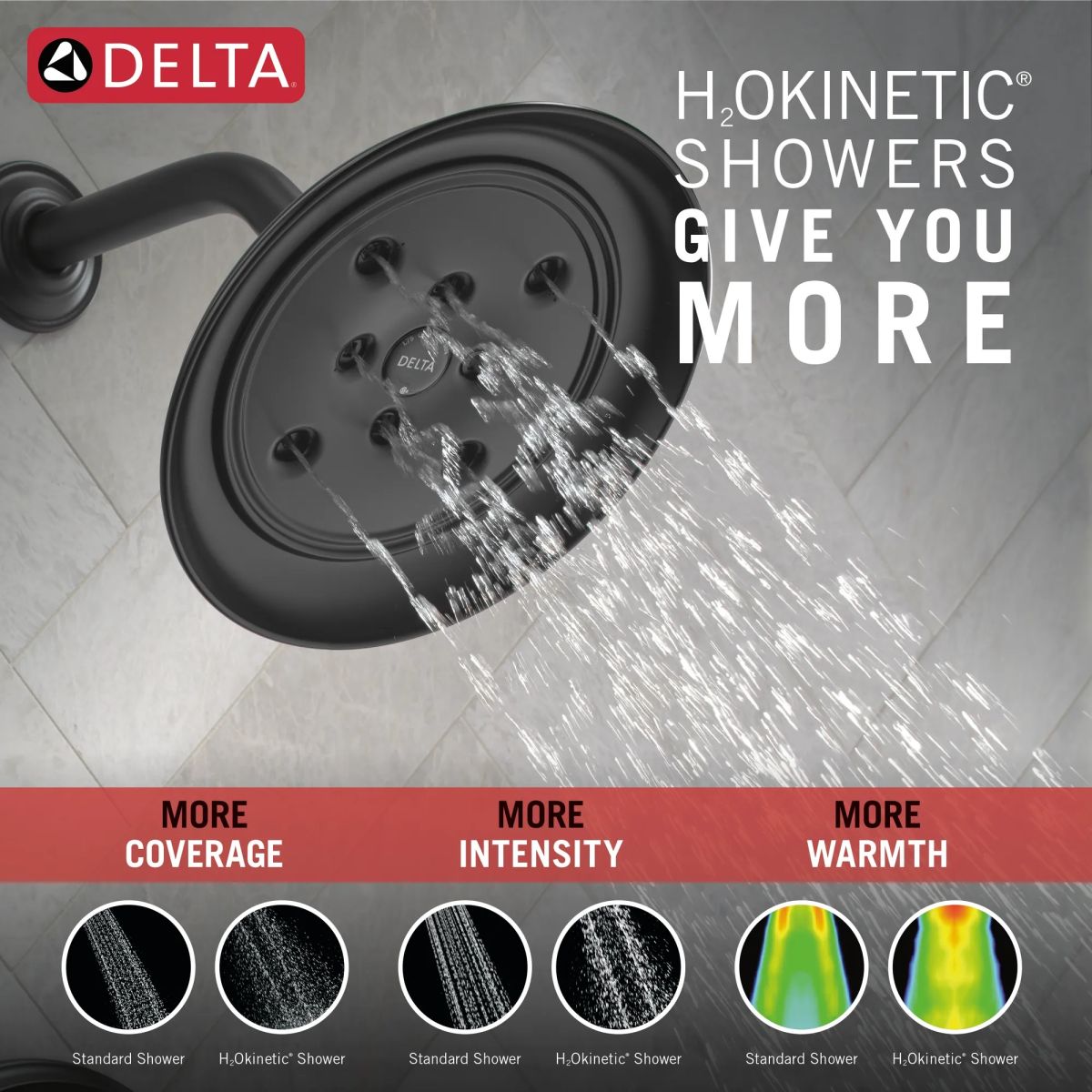 DELTA Cassidy 17 Series Tub Shower Trim — Matte Black