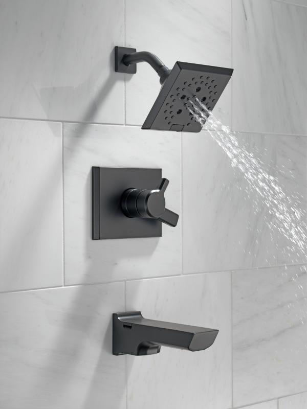 DELTA Pivotal Monitor 17 Series H2OKINETIC Tub and Shower Trim — Matte Black